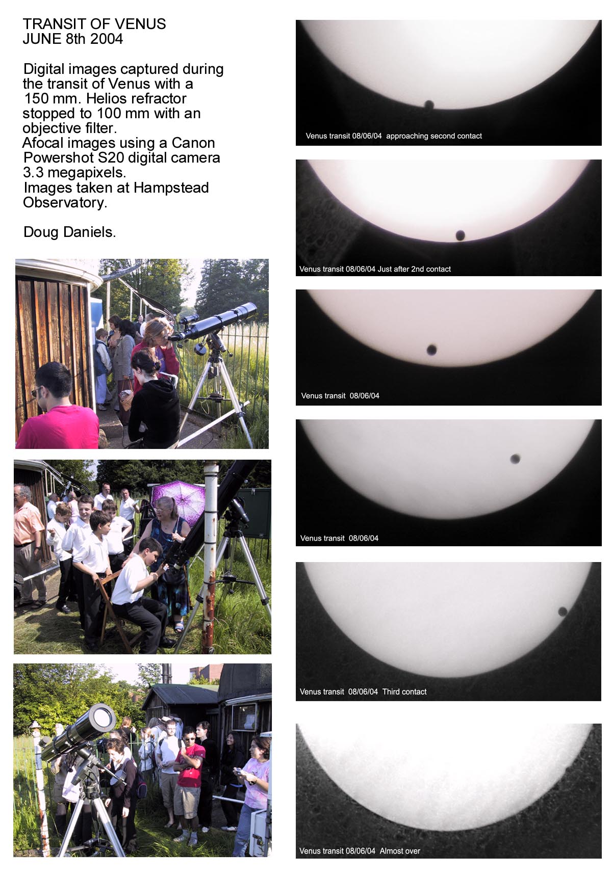 Transit of Venus composite pictures