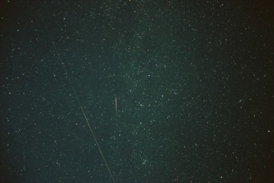 [Perseid meteors in
Cassiopeia]